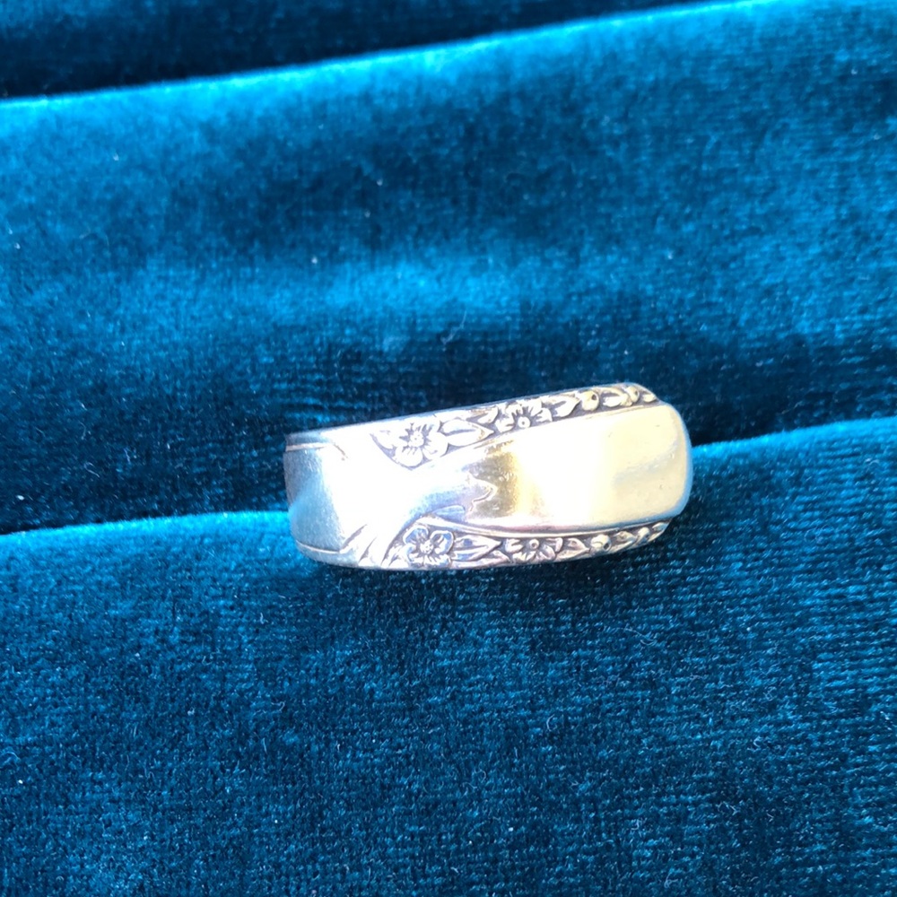 Vintage Handmade Silver Plated Floral Ring